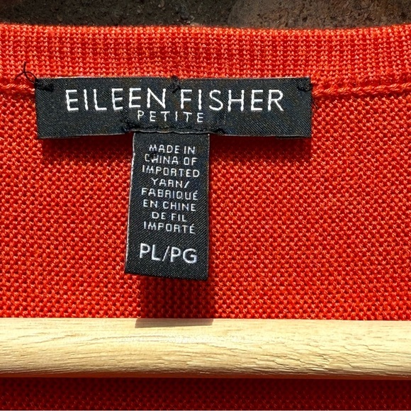 Eileen Fisher Petite Large Orange Knit Top - Picture 2 of 5